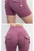 Imagem do Shorts de fitness Peach para mulheres, calças 3/4, secagem ao ar, bolso, ioga, levantamento justo, verão