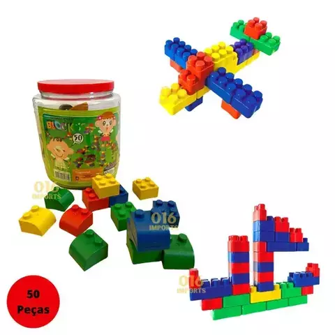 Blocos de Montar EVER GREEN Pote C – 50 Peças