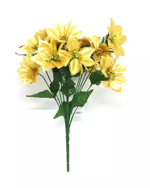 Bouquet Mini Bico Papagaio Lame 12 Flores 42 cm Decorativo