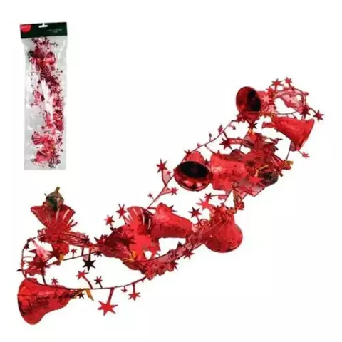 Corrente Sinos e Estrelas Vermelha 2,70 m – Natal #