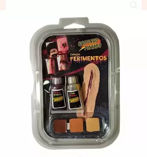 Kit Ferimento Falso Halloween Corte Grande #