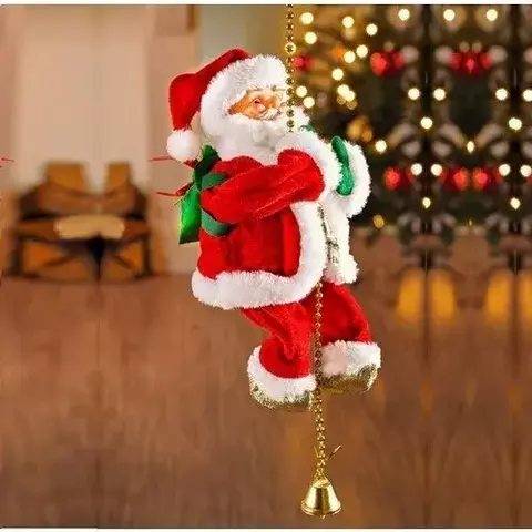 Noel Musical na Corda 30 cm – Enfeite Natalino Decorativo #