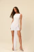 Vestido branco curto paetê Theodora - Letih