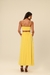 Conjunto saia midi e top amarelo brisa