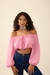 Blusa ombro a ombro rosa Dunas na internet