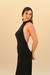 vestido longo drapeado preto Mia - loja online