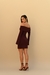 vestido ombro a ombro chocolate