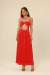 Vestido midi recortes rubi - Letih