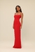 Vestido longo vermelho aviamento rubi - Letih