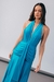 Vestido longo divino maravilhoso azul turquesa