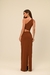 Vestido longo marrom recortes Cléo - Letih