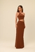 Vestido longo marrom recortes Cléo - buy online