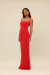 Vestido longo vermelho aviamento rubi - loja online
