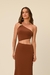 Vestido longo marrom recortes Cléo - online store