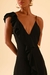 vestido longo preto babados na internet