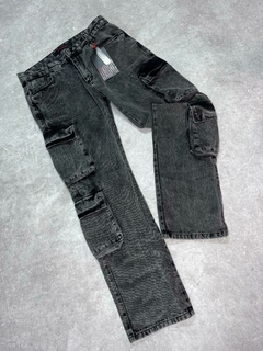 CALCA CARGO 4 POCKETS ''PRETO STONED''