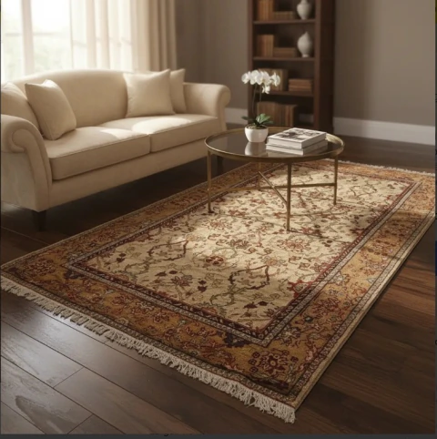 ALFOMBRA ANTIGUA INDO - PERSA DE LANA ANUDADA A MANO 4.60 X 2.40 MTS. COD: 105402