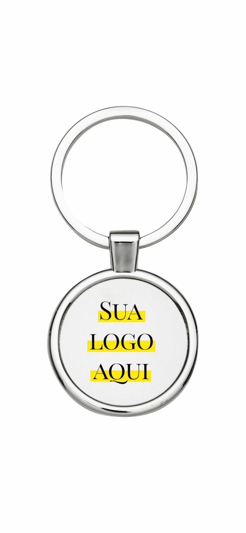 KIT 5 CHAVEIROS METAL REDONDO PERSONALIZADO A LASER LOGOMARCA\NOME