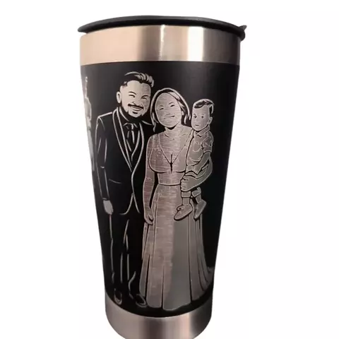 COPO TÉRMICO PERSONALIZADO COM FOTO GRAVAÇÃO A LASER 473ML INOX
