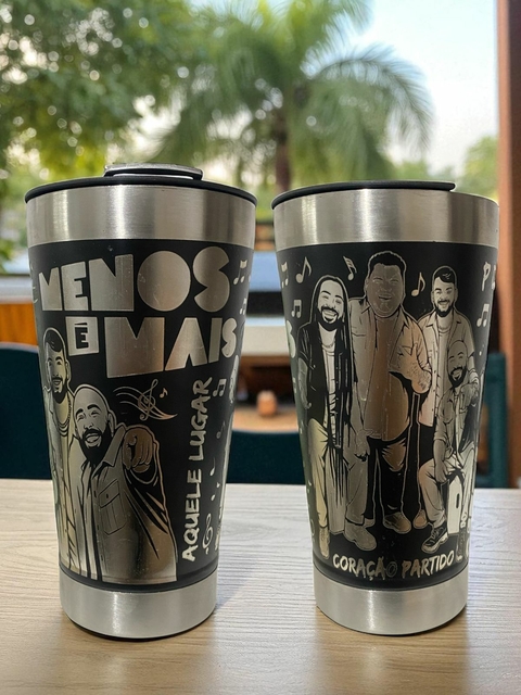 Copo Térmico Menos É Mais Personalizado A Laser 473ml Inox