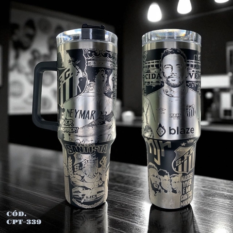 Copo Clube De Futebol 1200ml Térmico Com Alça Tampa E Canudo