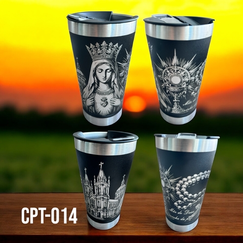 Copo Térmico Personalizado a Laser com Gravação 360º – Copo Personalizado Mãe de Deus