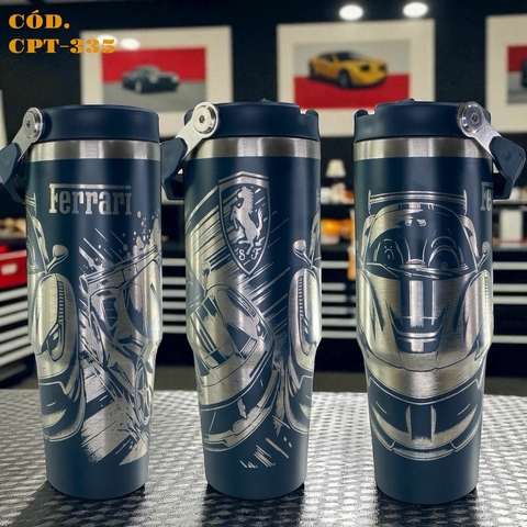 Copo Ferrari Térmico 900ml Inox- Tampa Canudo