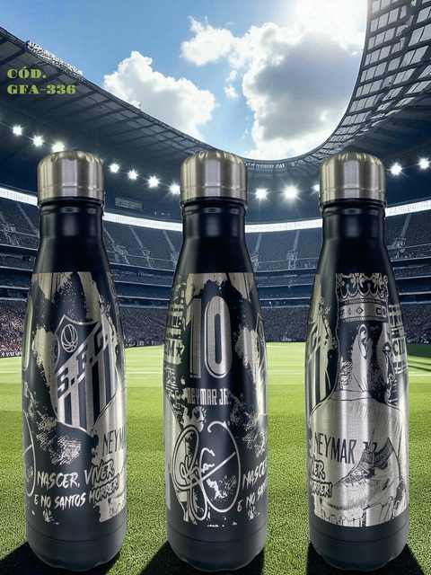 Garrafa Neymar Jr Clube Futebol Inox Térmico Boliche A Laser