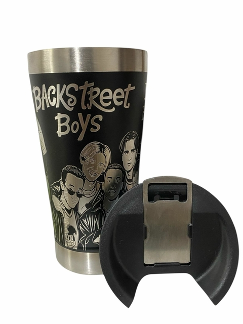 Copo Backstreet Boys- 473ML Térmico com Tampa e Abridor| Personalizado a Laser