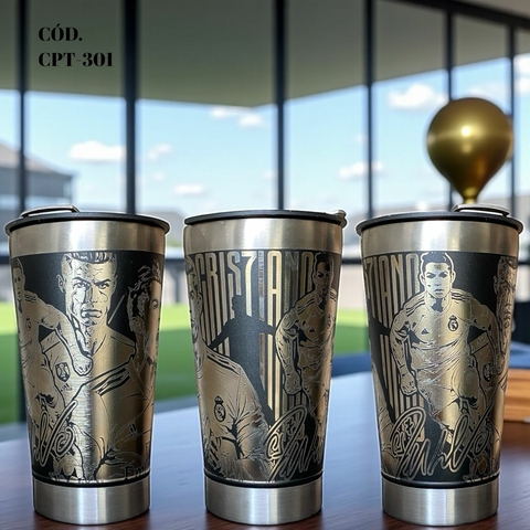 Copo Cristiano Ronaldo Cr7| 473ml Térmico Com Tampa E Abridor