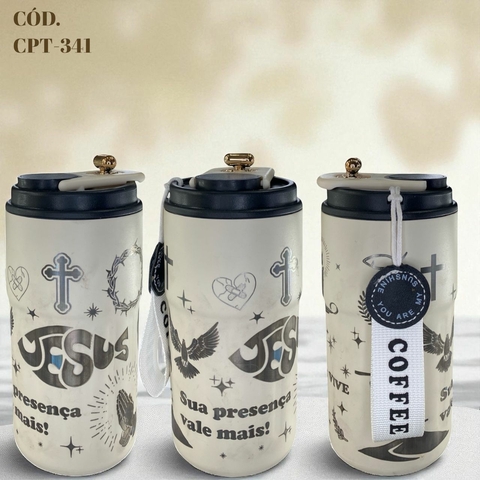 Copo Térmico Inox Personalização Jesus Vive 400ml Com Alça