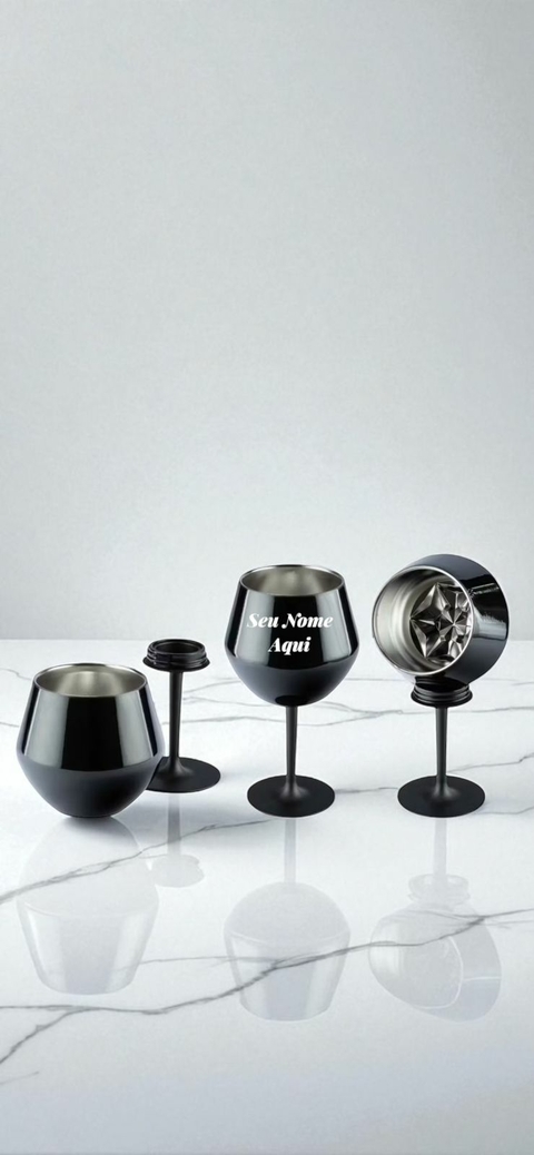 Taça Copo Térmico de Aço Inox 2 em 1 Para Gin, Vinho, Drinks Bebidas 140zq\