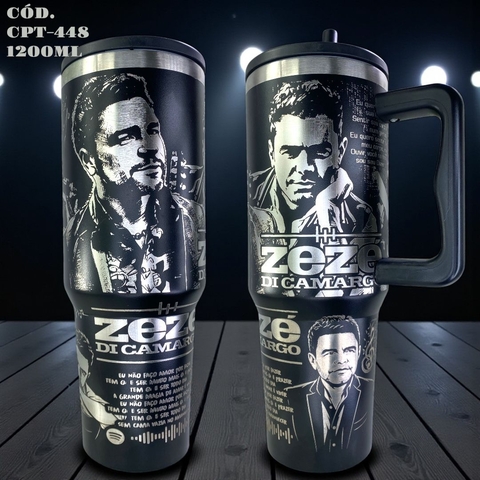 Copo Canudo Zezé Di Camargo Térmico com Alça e Gravação a Laser
