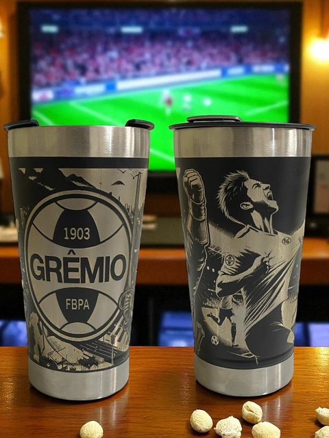Copo Grêmio Térmico Inox 473ml Com Tampa E Abridor\ A Laser