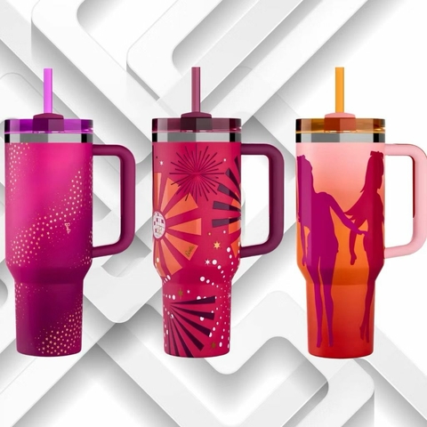 Garrafa Térmica Barbie com Canudo e Alça 1200ml Aço Inoxidável