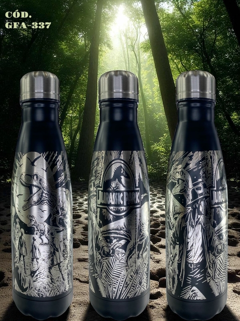 Garrafa Jurassic Park 500ml Térmico Inox Com Gravação A Laser|
