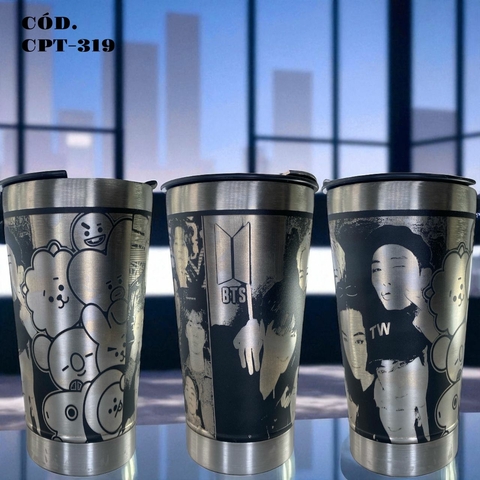 Copo Bts Térmico Inox 473ml Preto\ Kpop Armys Fans