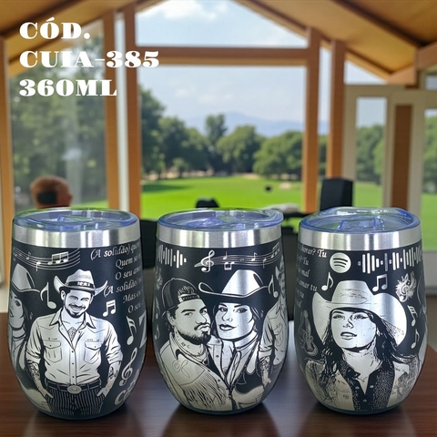 Copo Ana Castela & Zé Felipe Térmico Inox Personalização a Laser Inclui Tampa e Abridor- 4 Modelos de Copo\Garrafa