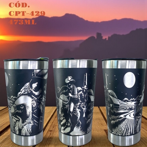 Copo Térmico 473ml Inox com Tampa e Abridor- Essência do Campo