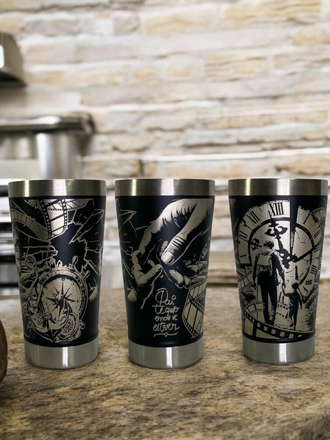 Copo Térmico Dias Dos Pais -Personalização a Laser 473ml com Tampa e Abridor