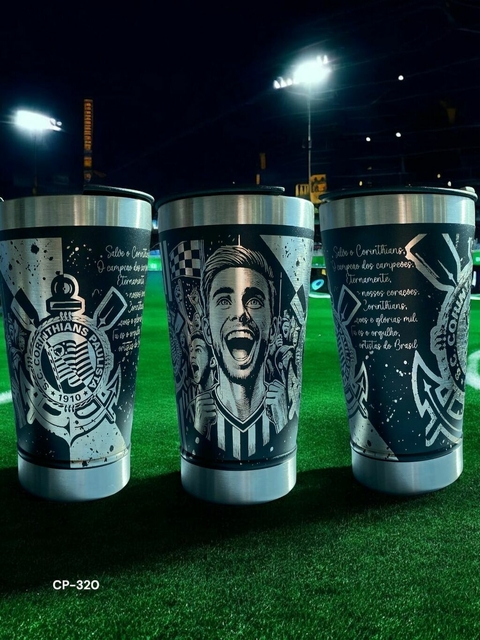 Copo Térmico de Times Personalizados a Laser com Gravação 360°- 473ml