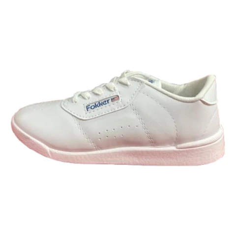 Zapatilla Urbana Mujer Cuero Sintetico (fokker 800) Blanco Lisa 34,5 Ar