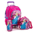 Imagen de Mochila Con Carro + Lunchera + Cartuchera Set Escolar Rosa