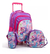 Mochila Con Carro + Lunchera + Cartuchera Set Escolar Rosa - tienda online
