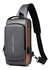 Mochila Pechera Cruzada Impermeable Fashion Antirrobo Color Color Gris Oscuro Diseño De La Tela Lisa - comprar online