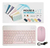 Imagen de Kit Teclado + Mouse Bluetooth Compu Notebook Celular Pastel