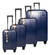 Pierre Cardin Kit X4 Valijas Rígidas Con Fuelle Pc4007 6c Color Azul Lisa