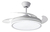 Ventilador De Techo Retráctil Con Luz Cálida Y Fría 4 Aspas Estructura Blanco Aspas Transparentes Diámetro 48 Cm Frecuencia 50hz Material De Las Aspas Plástico Dinax Vdtcfhb002bk