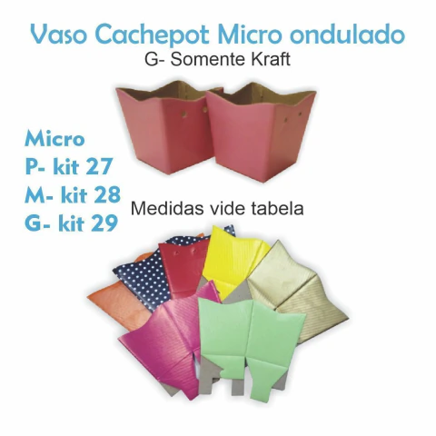 Cachepot Microondulado para Flores, Presentes e Cestas