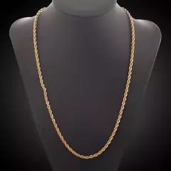Collar tipo cadena. Material noble, de 45 a 60 cm y 4mm de grosor. Estampado de 18 kilates - EN OFERTA - en internet